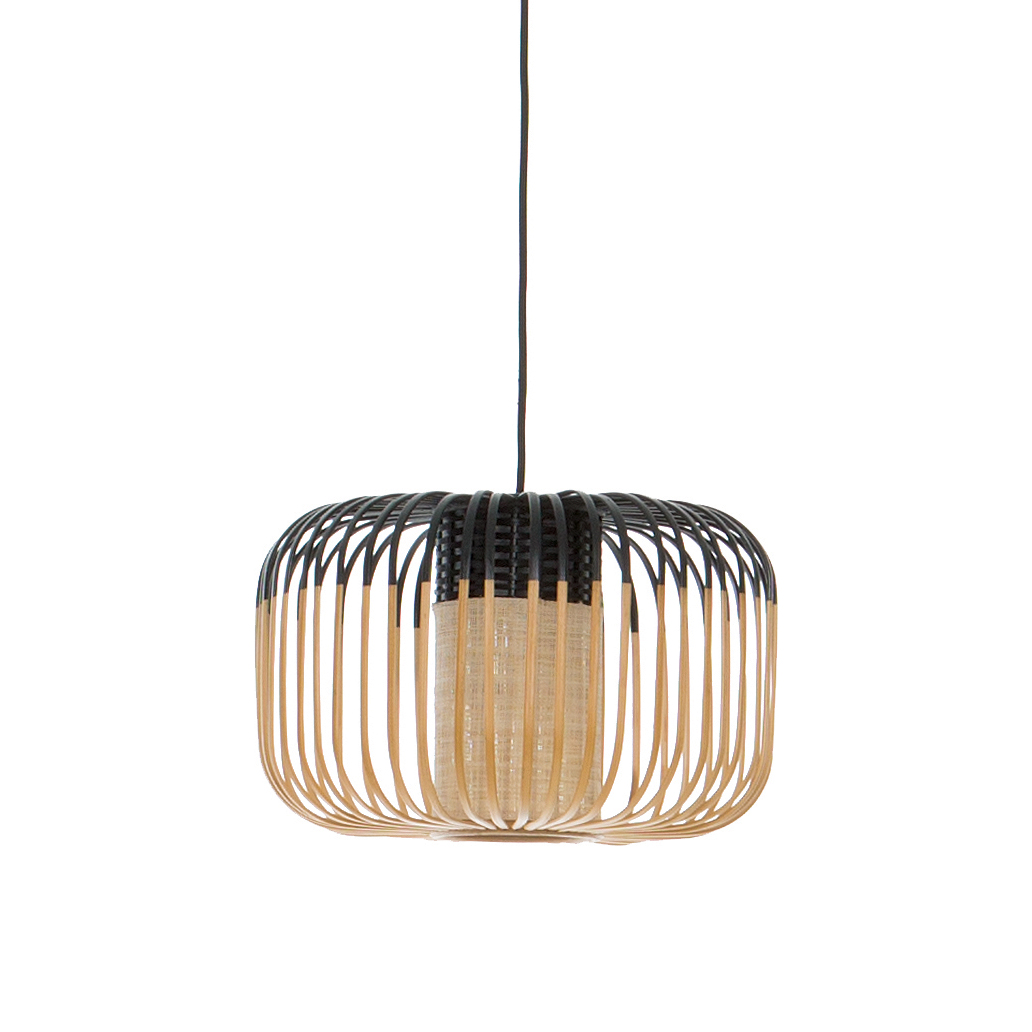 Suspension bamboo light S noir HAUTEUR 23 cm
