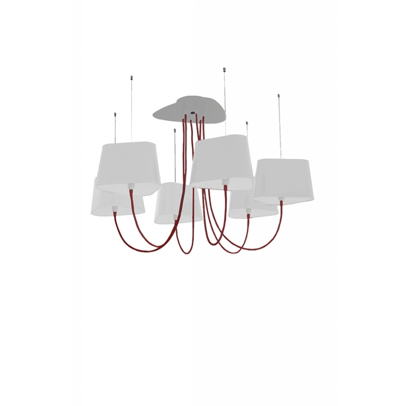 Lustre 6 Abats-Jour Petit Nuage Blanc Diffusant