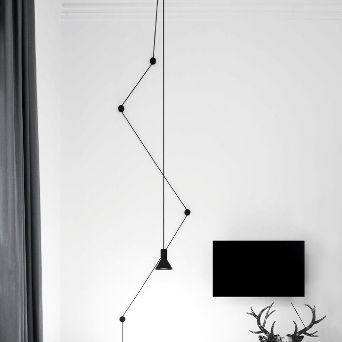 Suspension NEURO Led Max 15W E27 Finition Noir Mat ON/OFF